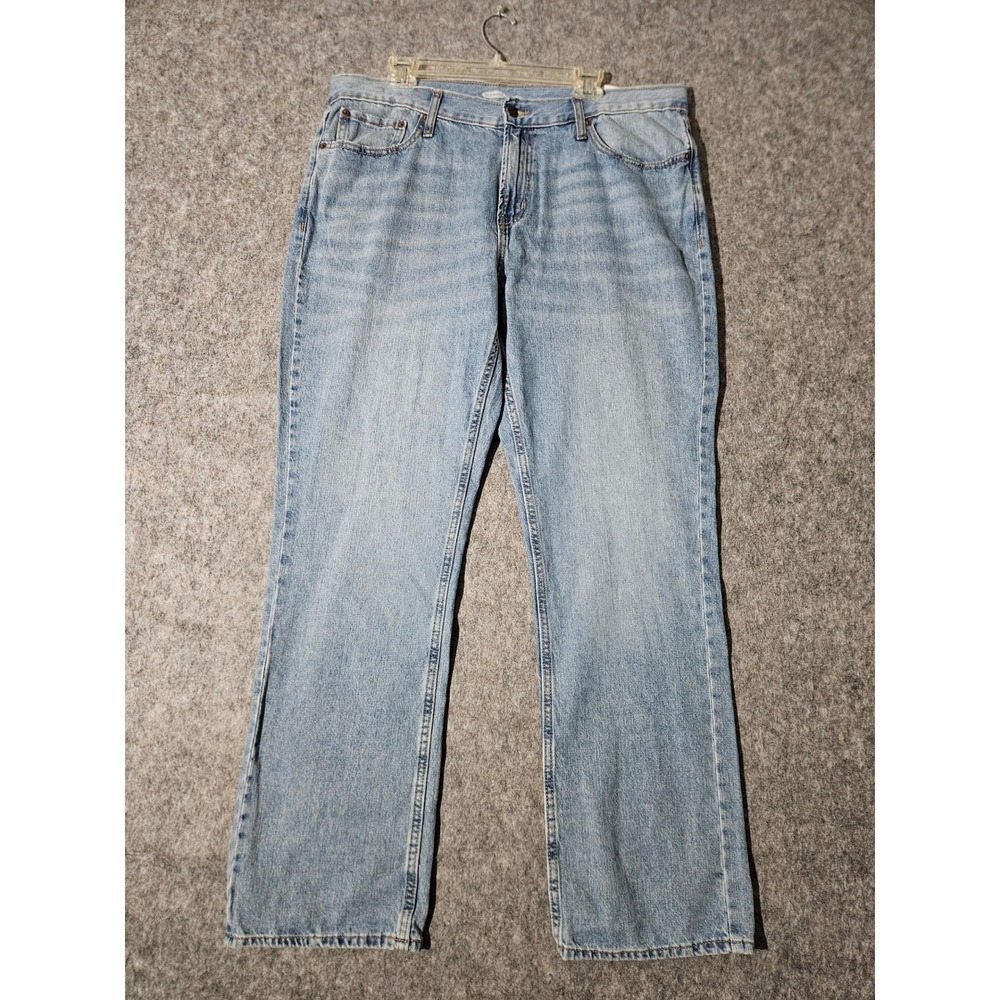 Old Navy Straight Jeans Mens 38x32 Light Wash Blue Denim